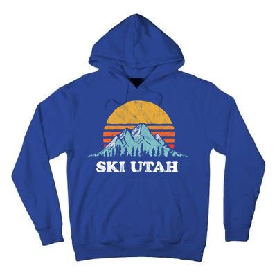 Ski Utah Vintage Retro Vibe Skiing Cool Gift Tall Hoodie