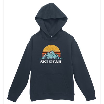 Ski Utah Vintage Retro Vibe Skiing Cool Gift Urban Pullover Hoodie