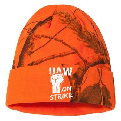 Striking UAW Workers On Strike UAW Strike Red United Auto Workers Picket Sign Kati Licensed 12" Camo Beanie