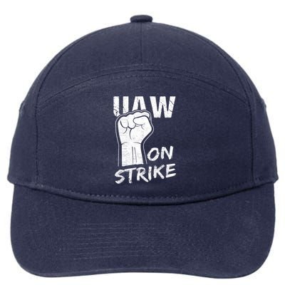 Striking UAW Workers On Strike UAW Strike Red United Auto Workers Picket Sign 7-Panel Snapback Hat