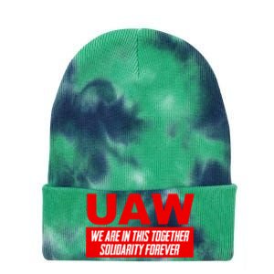 Striking UAW Workers Workers Strike Walkout Gift Tie Dye 12in Knit Beanie