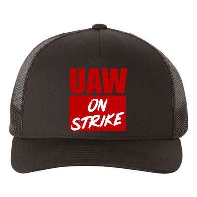 Striking UAW Workers Red Workers Strike Walkout Gift Yupoong Adult 5-Panel Trucker Hat