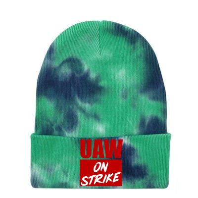 Striking UAW Workers Red Workers Strike Walkout Gift Tie Dye 12in Knit Beanie