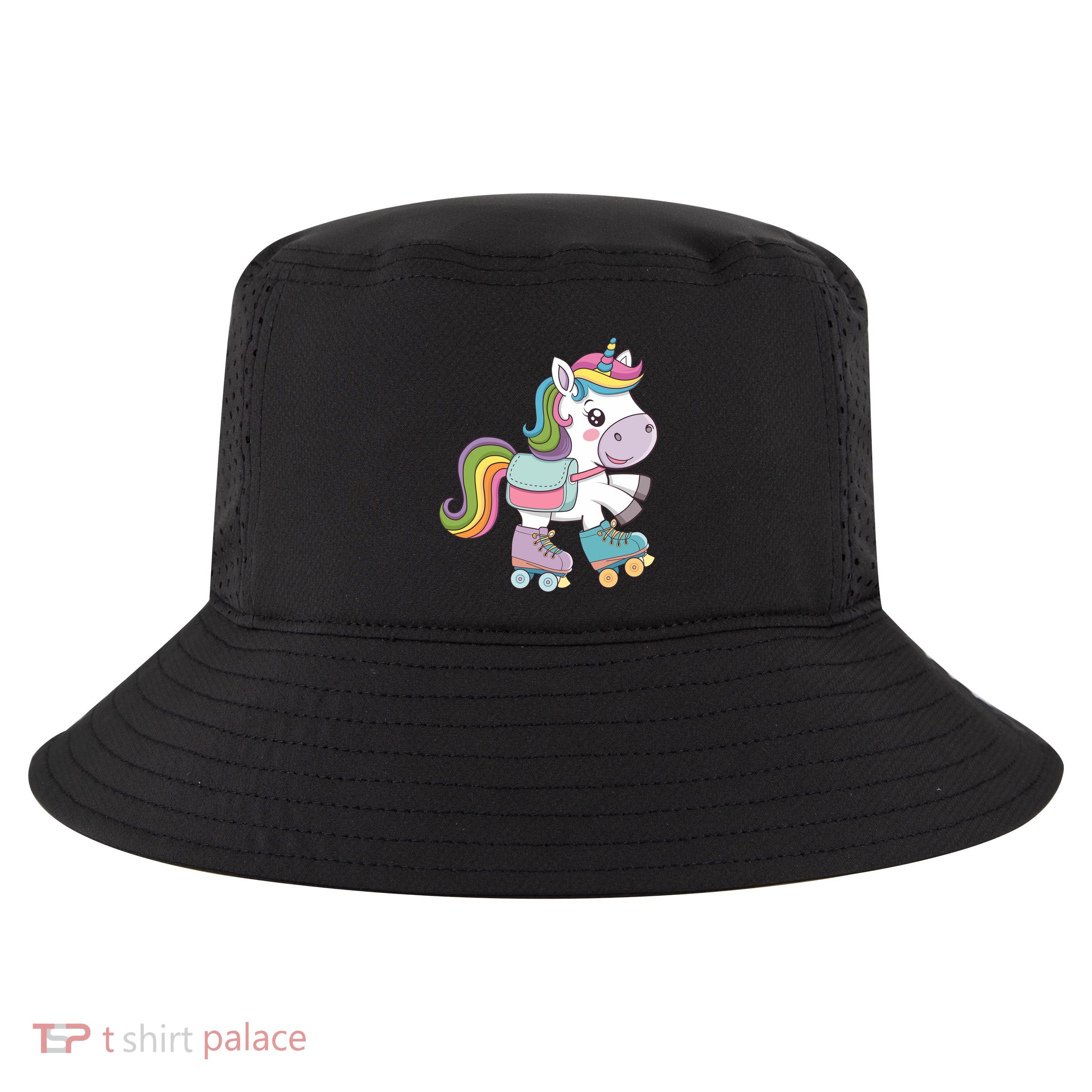 Skating Unicorn Woman Girl Roller Skate Unicorn Cool Comfort Performance Bucket Hat