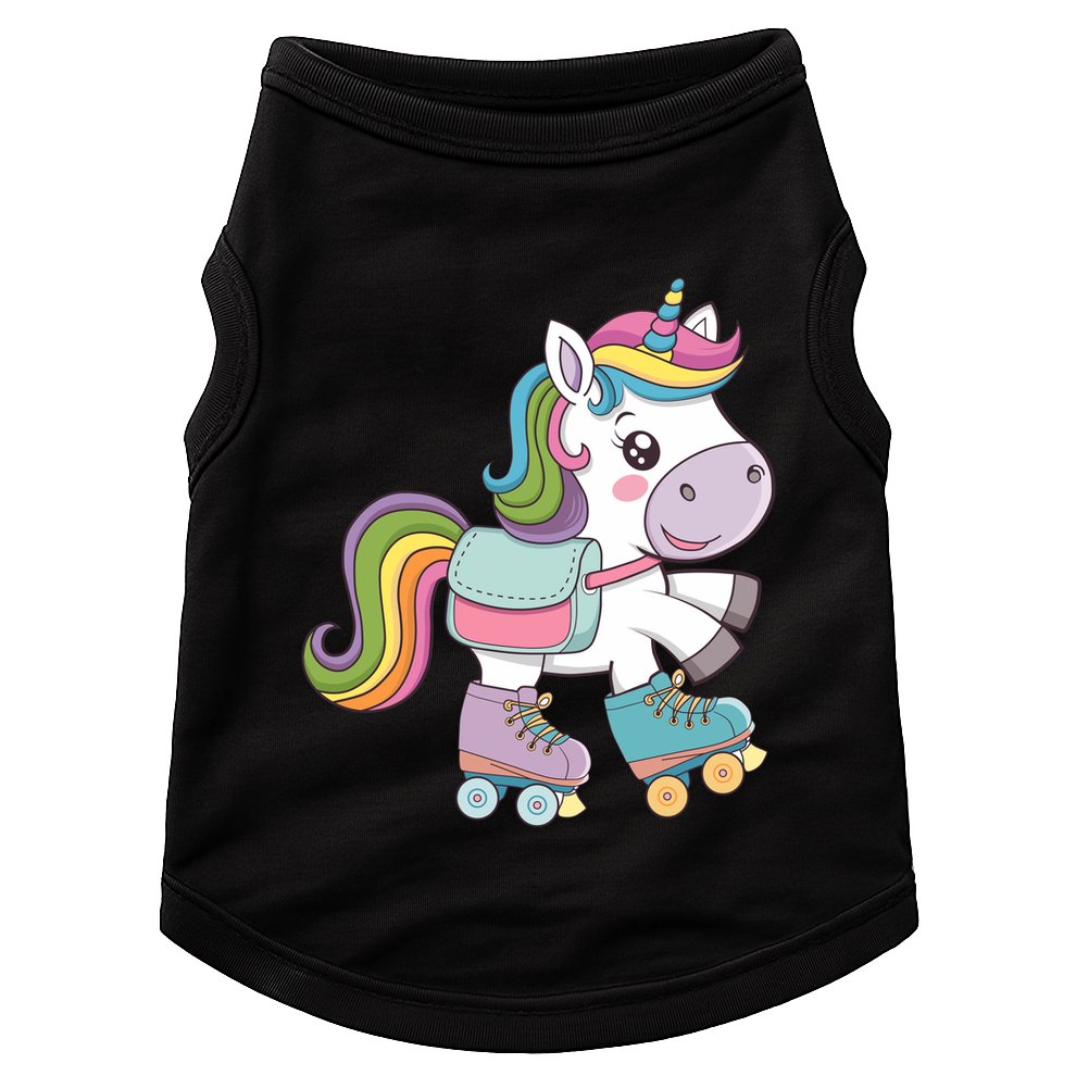 Skating Unicorn Woman Girl Roller Skate Unicorn Doggie Tank