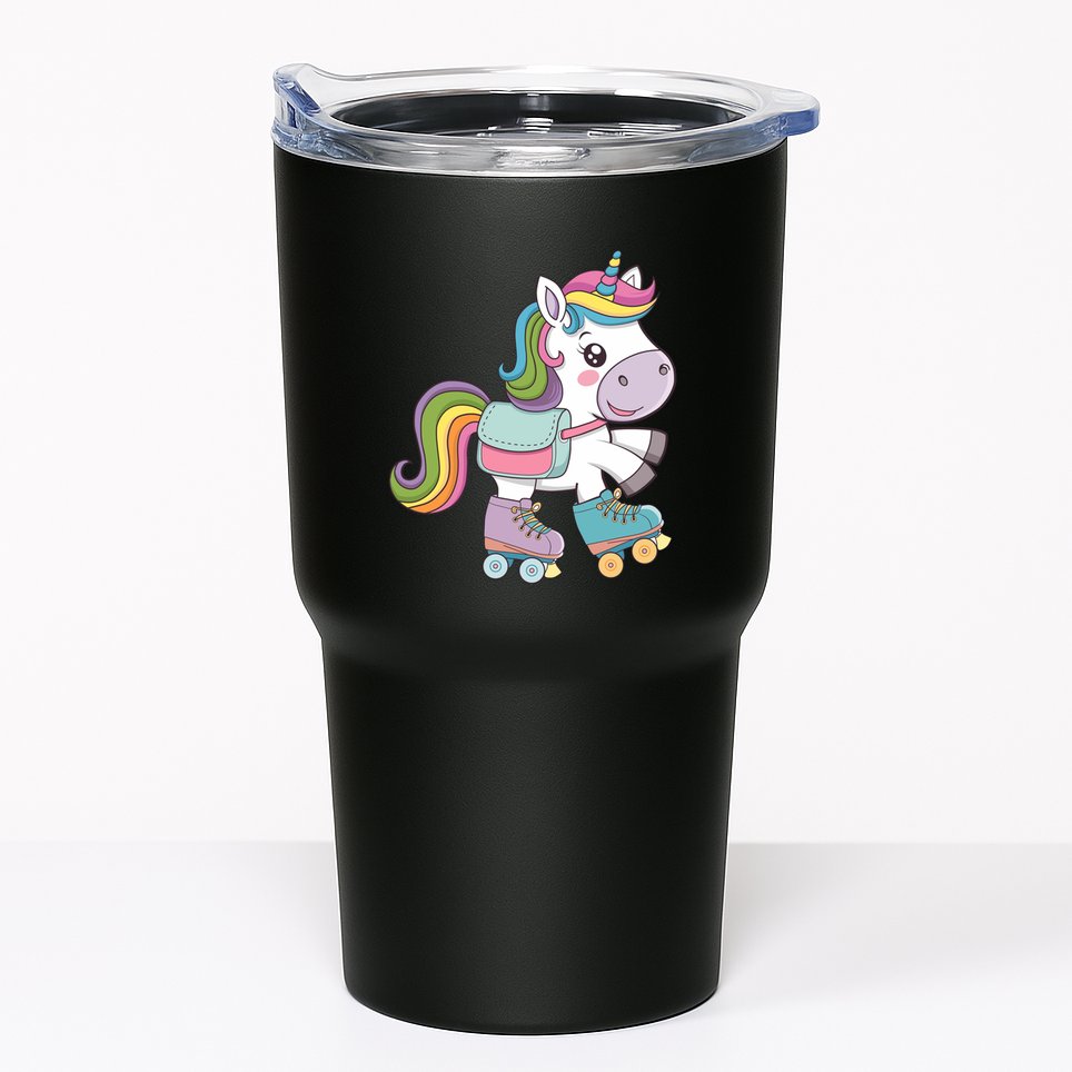 Skating Unicorn Woman Girl Roller Skate Unicorn Tumbler