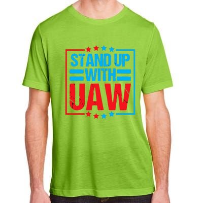 Stand Up With UAW On Strike Red United Auto Worker Adult ChromaSoft Performance T-Shirt