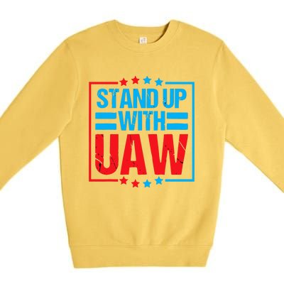 Stand Up With UAW On Strike Red United Auto Worker Premium Crewneck Sweatshirt