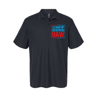 Stand Up With UAW On Strike Red United Auto Worker Softstyle Adult Sport Polo