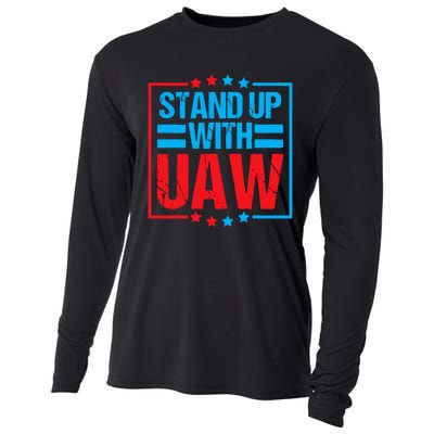 Stand Up With UAW On Strike Red United Auto Worker Cooling Performance Long Sleeve Crew