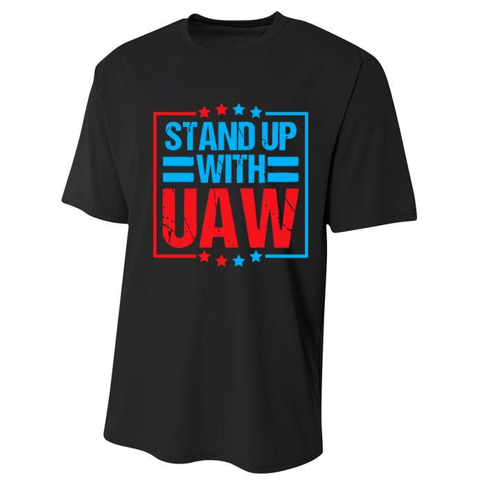 Stand Up With UAW On Strike Red United Auto Worker Performance Sprint T-Shirt