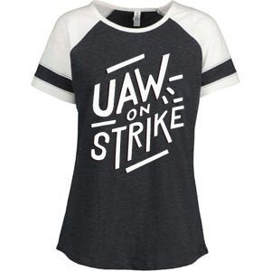 Striking UAW Workers On Strike Enza Ladies Jersey Colorblock Tee