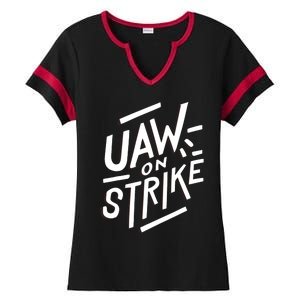 Striking Uaw Workers On Strike Ladies Halftime Notch Neck Tee