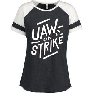 Striking Uaw Workers On Strike Enza Ladies Jersey Colorblock Tee