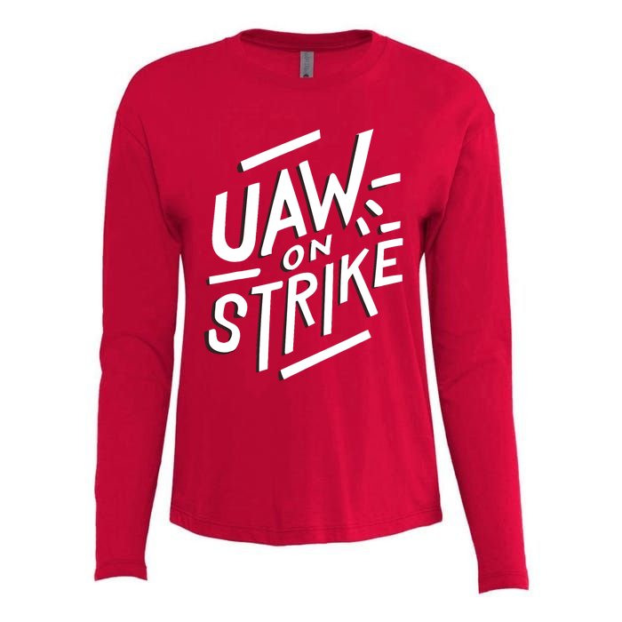 Striking Uaw Workers On Strike Womens Cotton Relaxed Long Sleeve T-Shirt