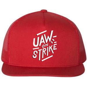 Striking Uaw Workers On Strike Flat Bill Trucker Hat