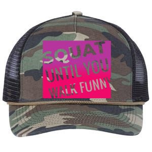 Squat Until You Walk Funny Workout Gym Cool Gift Cool Gift Retro Rope Trucker Hat Cap