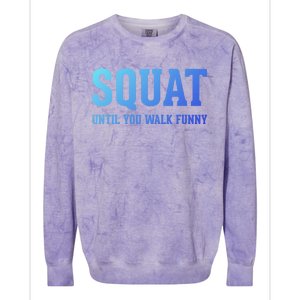 Squat Until You Walk Funny Fitness Workout Gym Funny Gift Colorblast Crewneck Sweatshirt