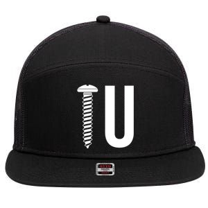 Screw U You Funny Rude Humor 7 Panel Mesh Trucker Snapback Hat