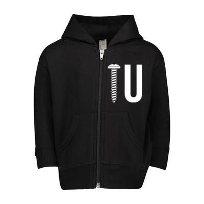 Screw U You Funny Rude Humor Toddler Zip Fleece Hoodie