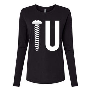 Screw U You Funny Rude Humor Womens Cotton Relaxed Long Sleeve T-Shirt