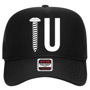 Screw U You Funny Rude Humor High Crown Mesh Back Trucker Hat