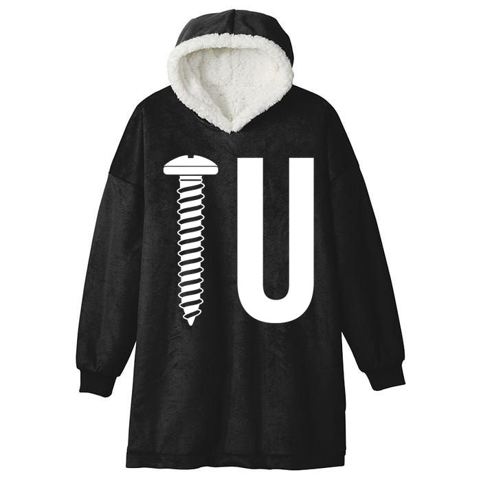 Screw U You Funny Rude Humor Hooded Wearable Blanket