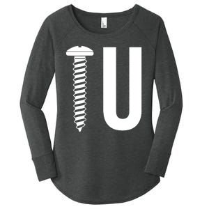 Screw U You Funny Rude Humor Women's Perfect Tri Tunic Long Sleeve Shirt