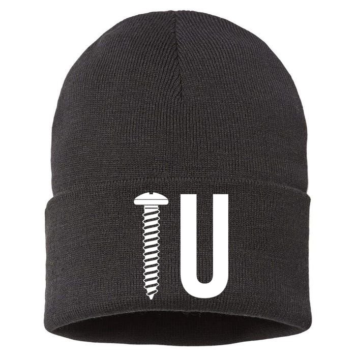 Screw U You Funny Rude Humor Sustainable Knit Beanie