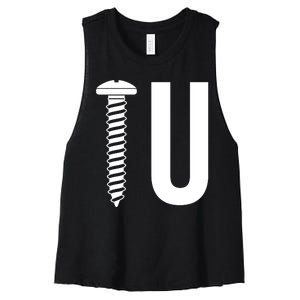 Screw U You Funny Rude Humor Women's Racerback Cropped Tank