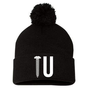 Screw U You Funny Rude Humor Pom Pom 12in Knit Beanie