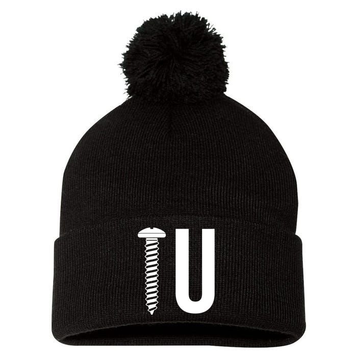 Screw U You Funny Rude Humor Pom Pom 12in Knit Beanie