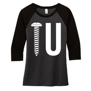 Screw U You Funny Rude Humor Women's Tri-Blend 3/4-Sleeve Raglan Shirt