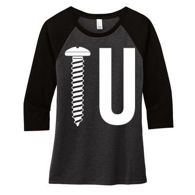 Screw U You Funny Rude Humor Women's Tri-Blend 3/4-Sleeve Raglan Shirt