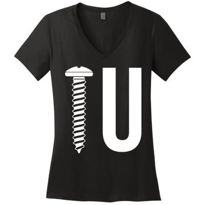 Screw U You Funny Rude Humor Women's V-Neck T-Shirt