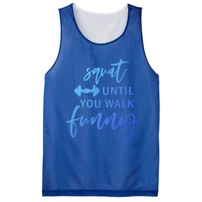 Squat Until You Walk Funny Exercise Fitness Workout Gym Gift Mesh Reversible Basketball Jersey Tank