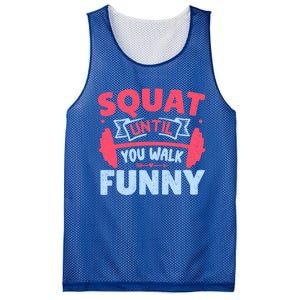 Squat Until You Walk Funny Gym Fitness Workout Funny Gift Mesh Reversible Basketball Jersey Tank