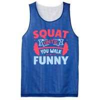 Squat Until You Walk Funny Gym Fitness Workout Funny Gift Mesh Reversible Basketball Jersey Tank