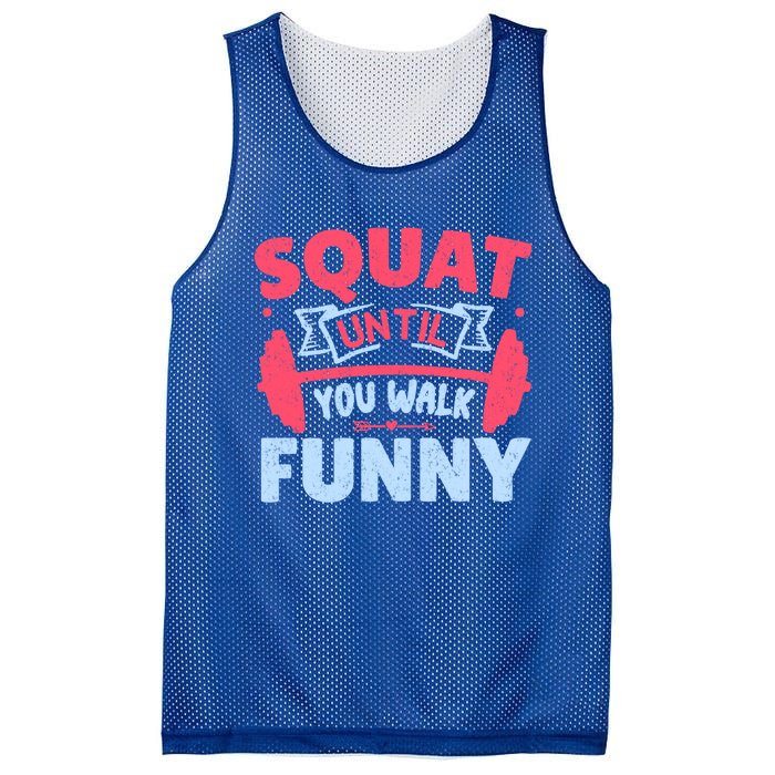 Squat Until You Walk Funny Gym Fitness Workout Funny Gift Mesh Reversible Basketball Jersey Tank