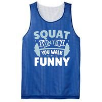 Squat Until You Walk Funny Gym Fitness Workout Funny Gift Mesh Reversible Basketball Jersey Tank