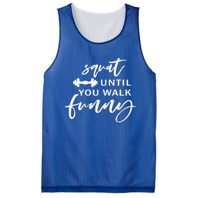 Squat Until You Walk Funny Gift Mesh Reversible Basketball Jersey Tank