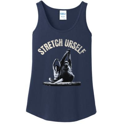 Stretch Urself Zen Yoga Orangutan & Woman Yoga Meditation Ladies Essential Tank