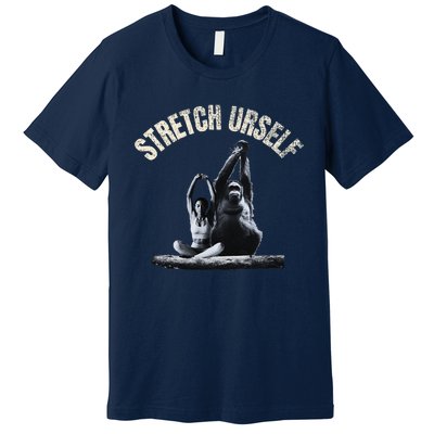 Stretch Urself Zen Yoga Orangutan & Woman Yoga Meditation Premium T-Shirt