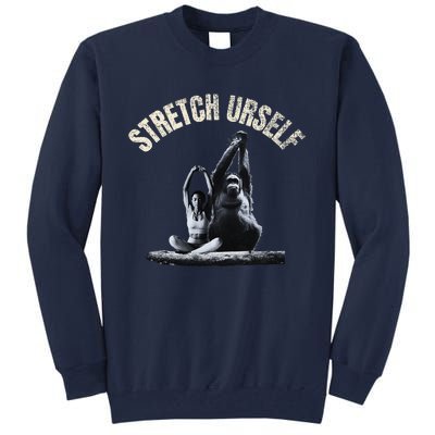 Stretch Urself Zen Yoga Orangutan & Woman Yoga Meditation Tall Sweatshirt