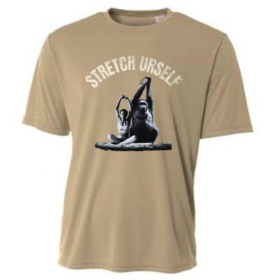 Stretch Urself Zen Yoga Orangutan & Woman Yoga Meditation Cooling Performance Crew T-Shirt