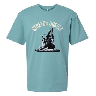 Stretch Urself Zen Yoga Orangutan & Woman Yoga Meditation Sueded Cloud Jersey T-Shirt