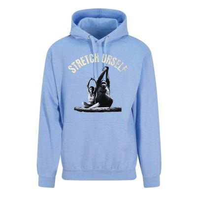 Stretch Urself Zen Yoga Orangutan & Woman Yoga Meditation Unisex Surf Hoodie