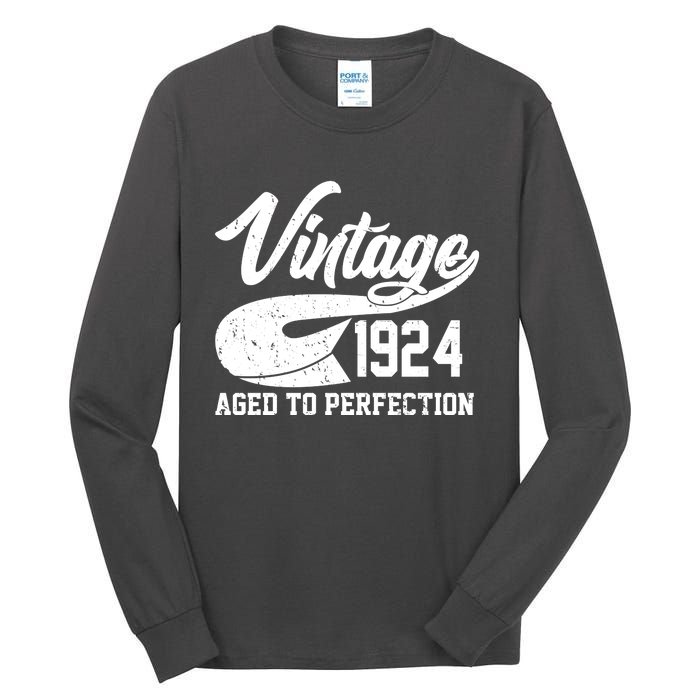 Sporty Vintage 1924 Aged To Perfection 100th Birthday Tall Long Sleeve T-Shirt