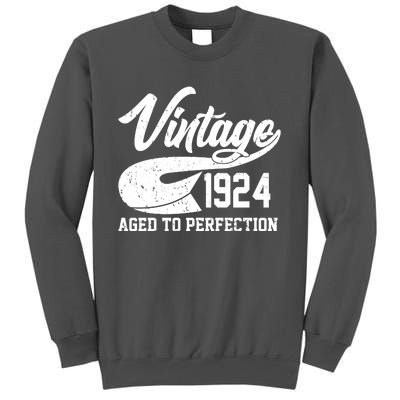 Sporty Vintage 1924 Aged To Perfection 100th Birthday Tall Sweatshirt