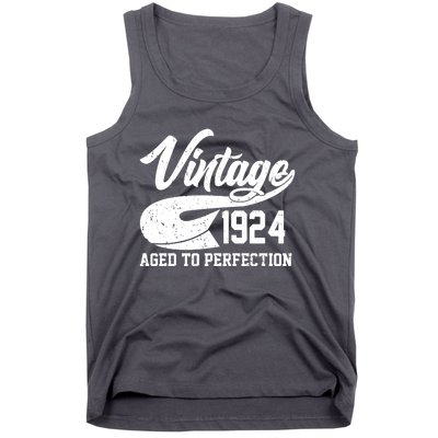 Sporty Vintage 1924 Aged To Perfection 100th Birthday Tank Top